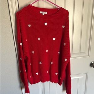 Red Sweater with Heart Detail size 1X